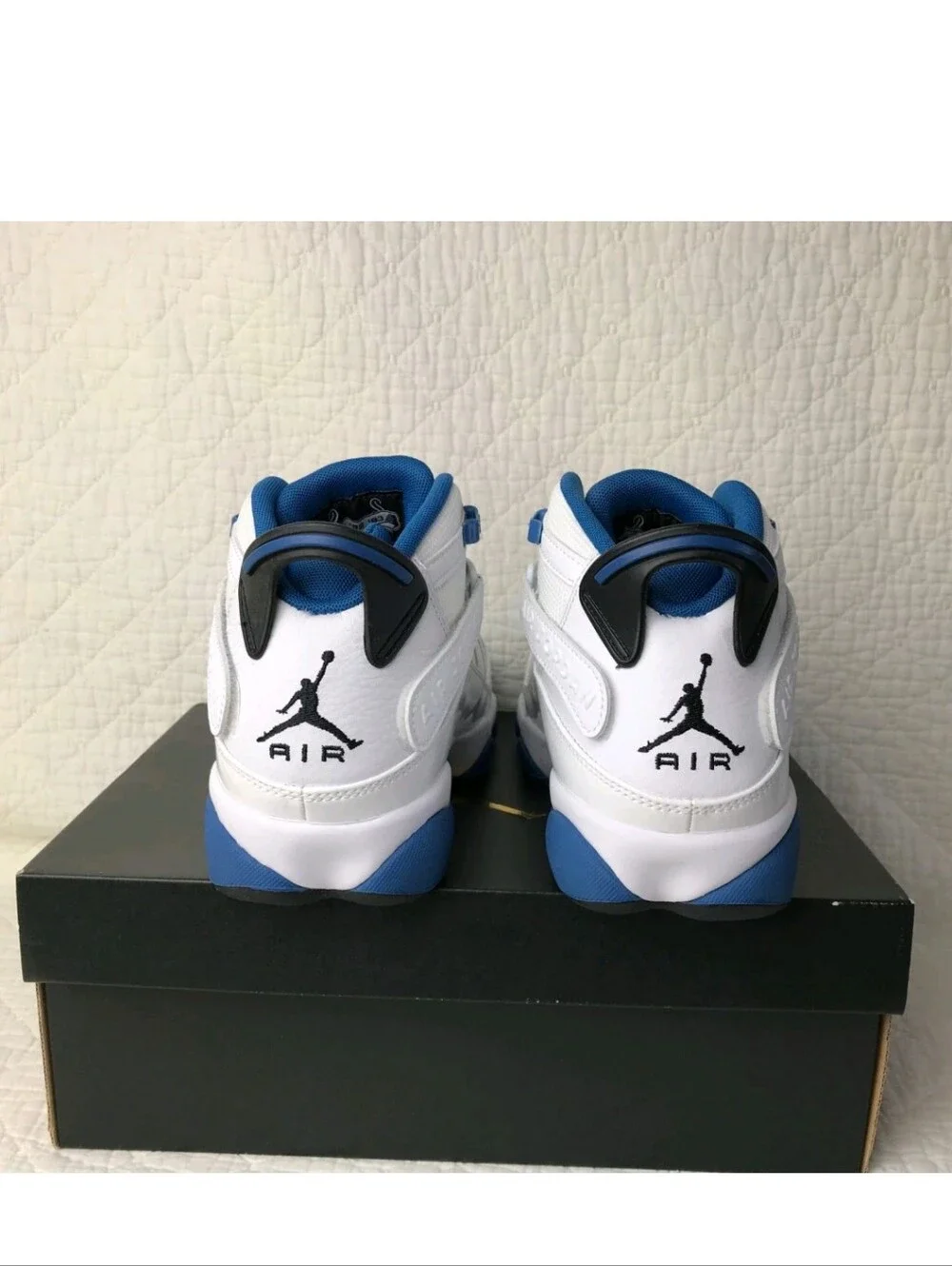 Size 12 - Air Jordan 6 Rings White Dark Marina Blue,Smooth Shoes